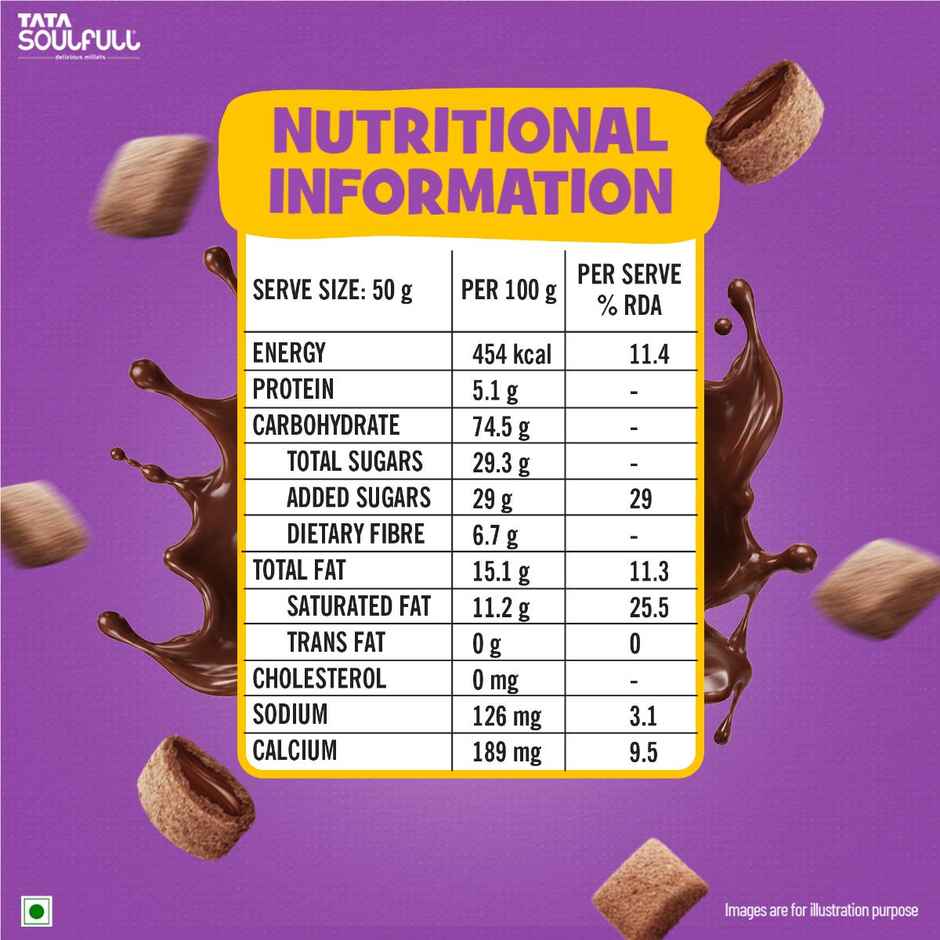 Tata Soulfull Ragi Bites Choco Fills, No Maida, More Cream Filling, Kids Cereal