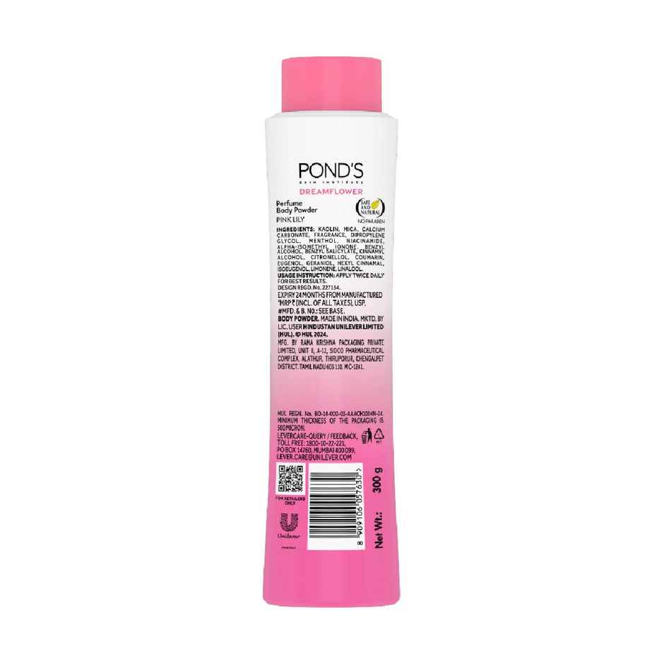 Pond's  Dreamflower Perfumed Powder With Vitamin B3 For Women, Pink Lily|300G