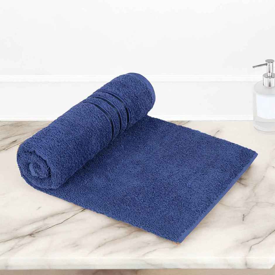 Home Elegance by myTrident Comfort Living Cotton Bath Towel | 70cm x 140cm | 400 GSM | Navy Blue