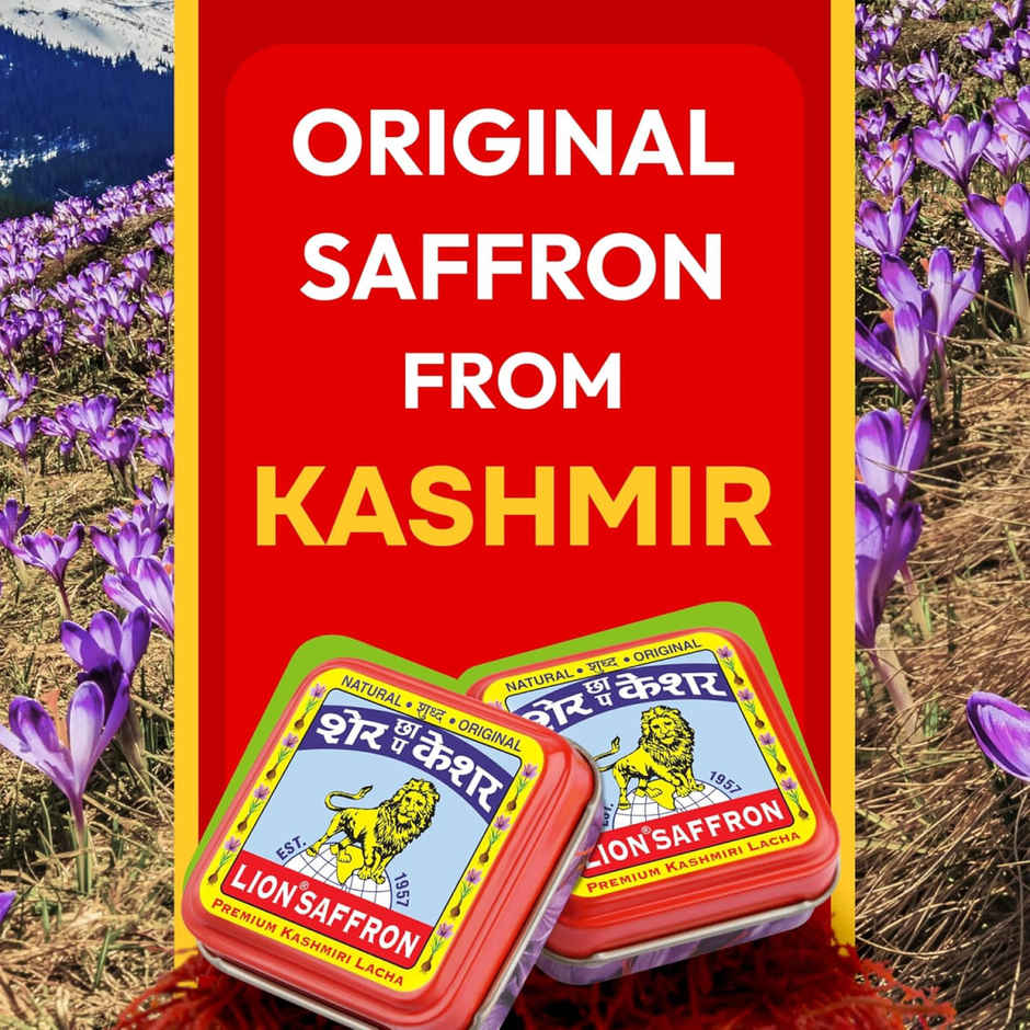 Lion Saffron Original Kashmiri Kesar Certified Grade A+