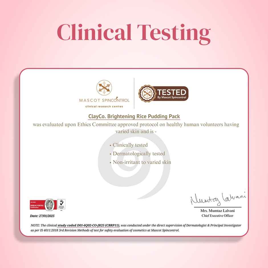 Clayco Detan/Brightening Rice Pack With AHA & BHA For Tan Removal | 50G