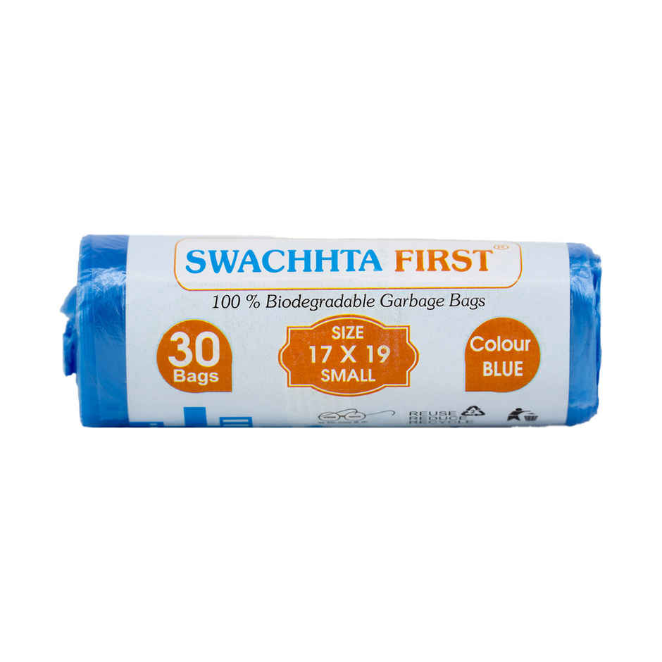 Swachhta First Oxo Bio Degradable Garbage Bags - Blue Small (17 x 19 Inches)