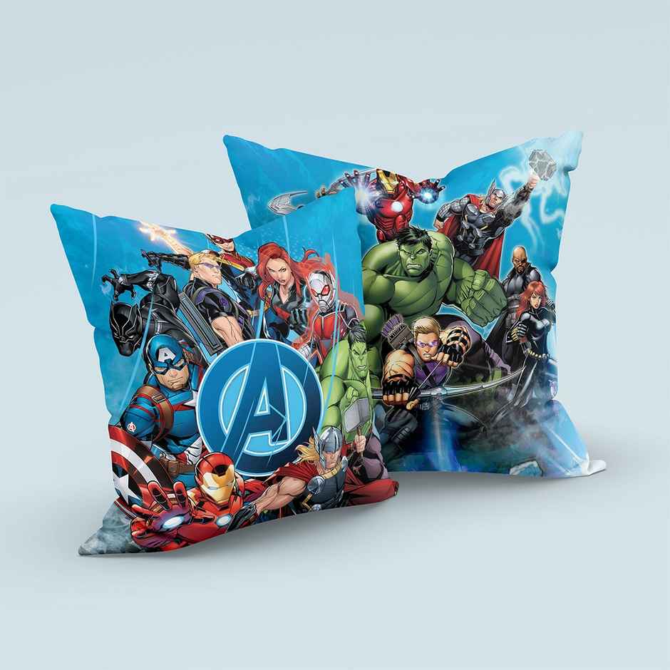 Sassoon Marvel Avenger Reversible Printed Filled Cushion | Blue | 40 x 40 cm