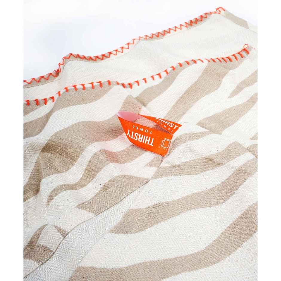 Thirsty Towel by Doctor Towels Taupe Tiger Bamboo Bath Towel | 70 x 140 cm | 210 GSM - Natural Base