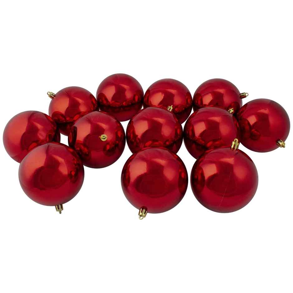 Christmas Glitter Matt Shiny Balls For Tree decor | Red | Gullak