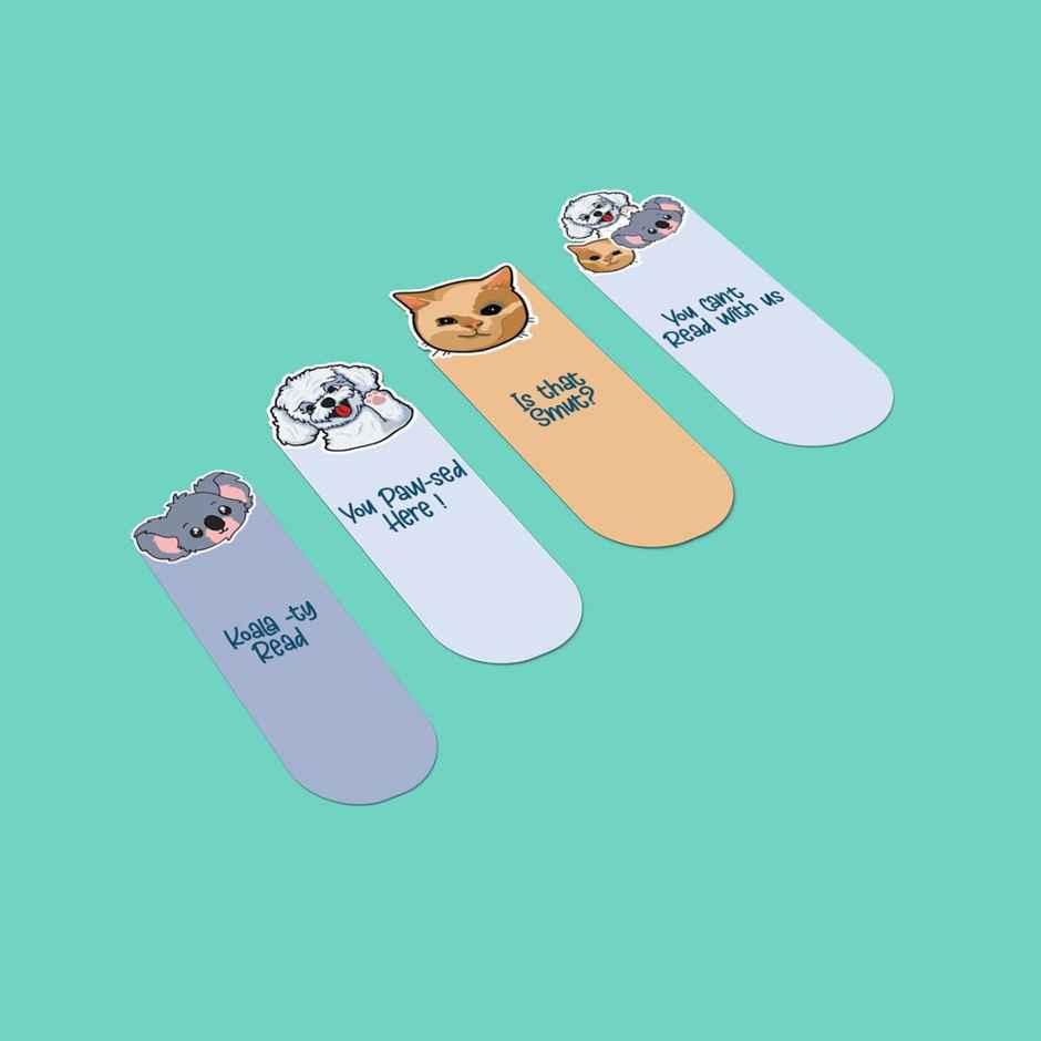 Mad Over Print Cute Bookmarker (Set Of 4)
