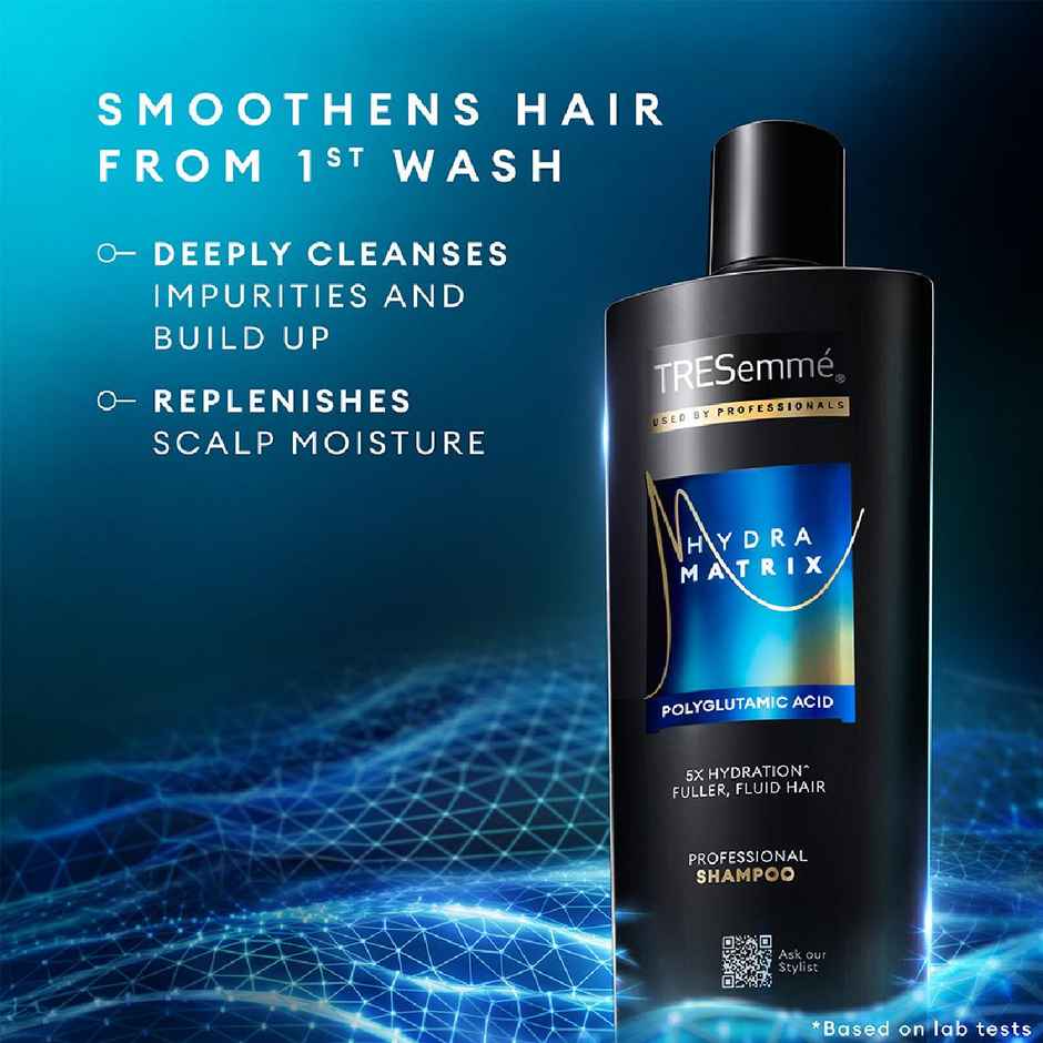 Tresemme Hydra Matrix Shampoo | Polyglutamic Acid for 100H of Hydrated, Fluid Hair | Paraben Free