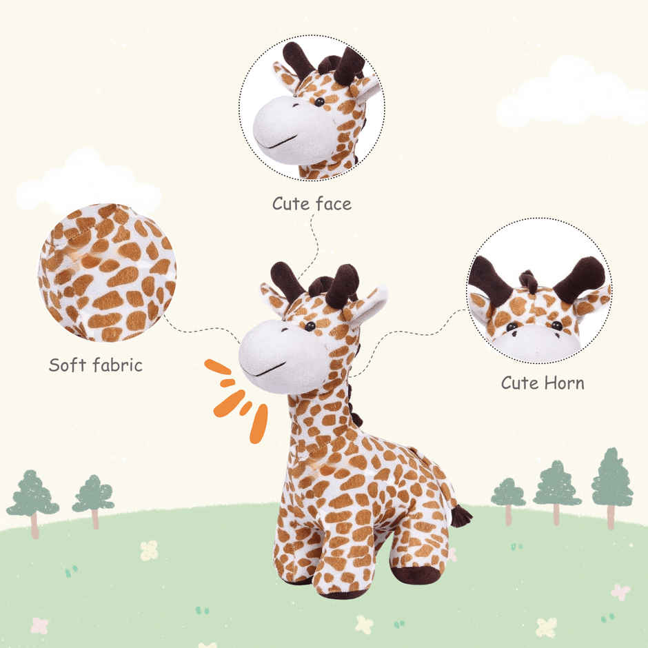 Toytales Happy Giraffe | 35 cm | Plushie| Stuffed Jungle Animal | Soft Toys For Kids | Birthday Gift