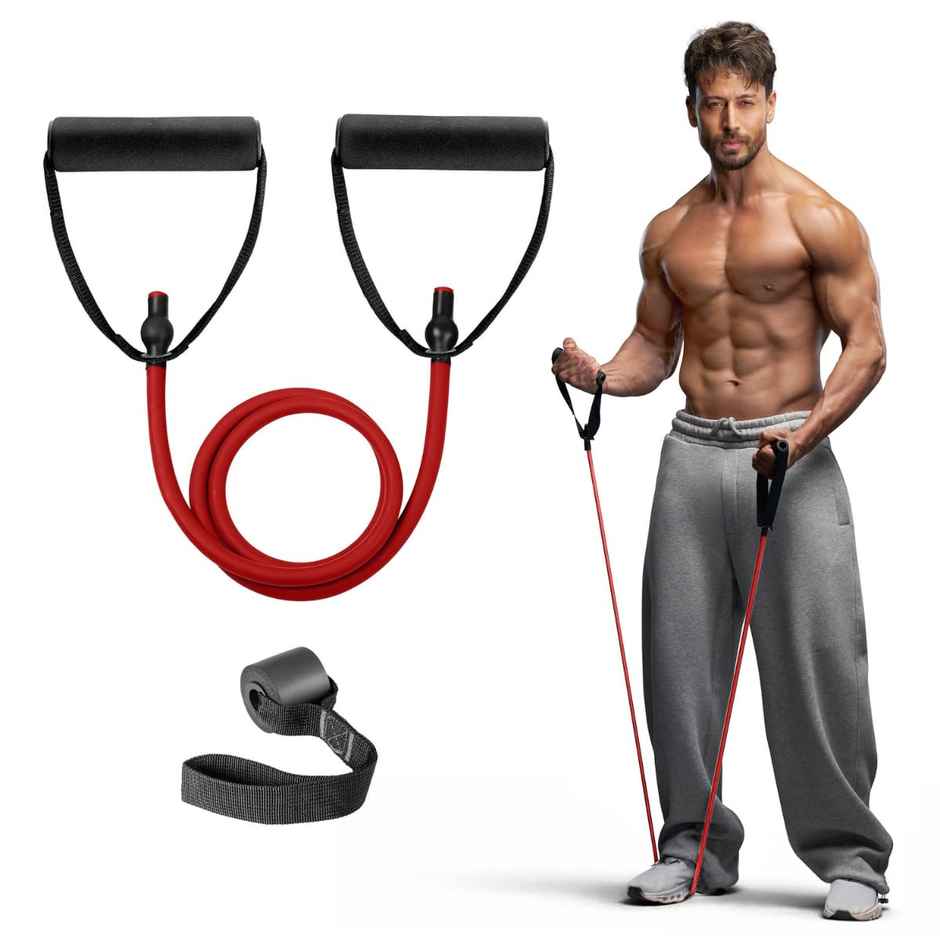 Slovic 15 kg Tube Resistance Band for Full Body Workout & Exercise | Natural and Unbreakable Rubber