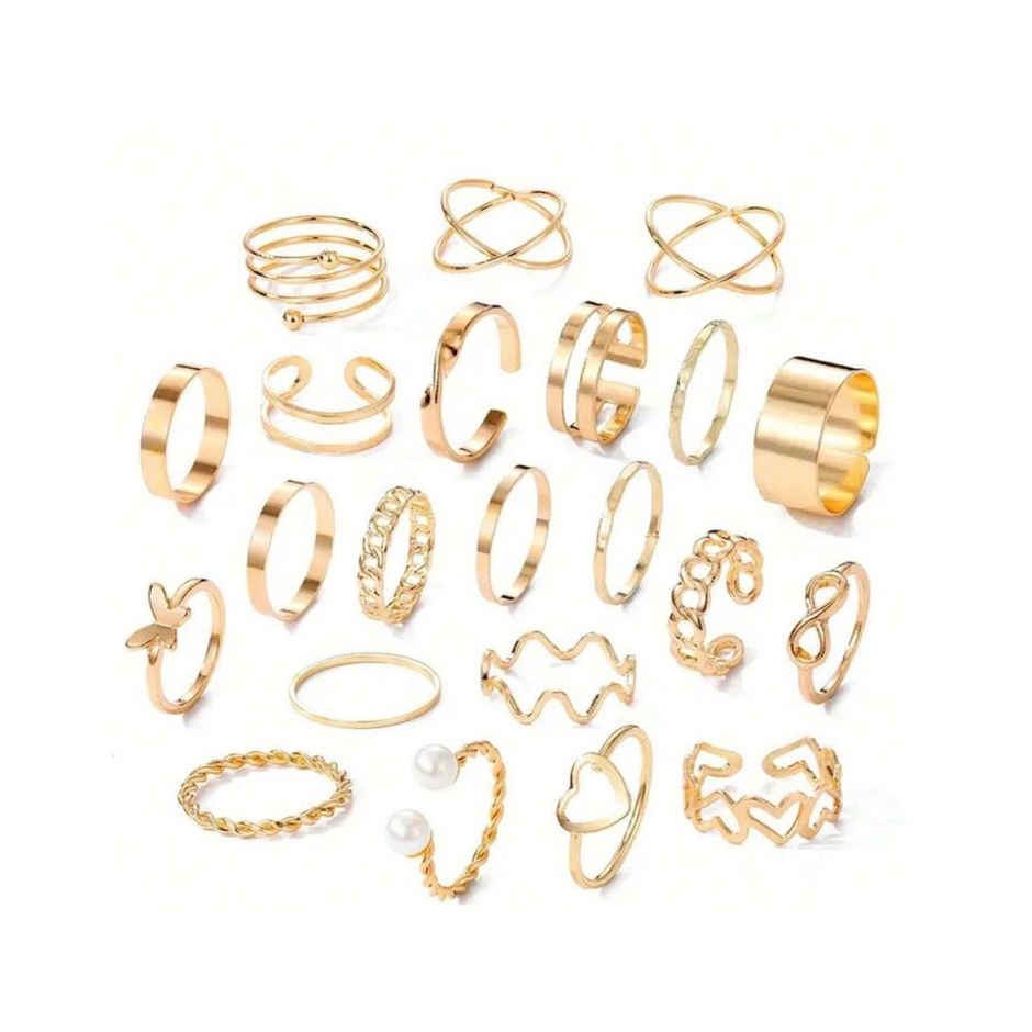 Youbella Celebrity Inspired Combo Of 44 Rings Set For Women And Girls (Multicolor) (Ybrg - 20266)