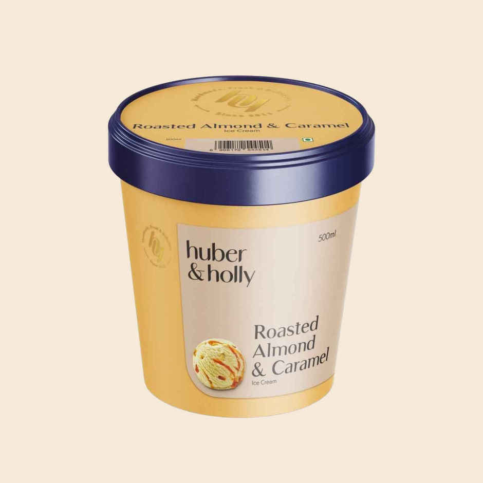 Huber & Holly Roasted Almond And Caramel Ice Cream Tub