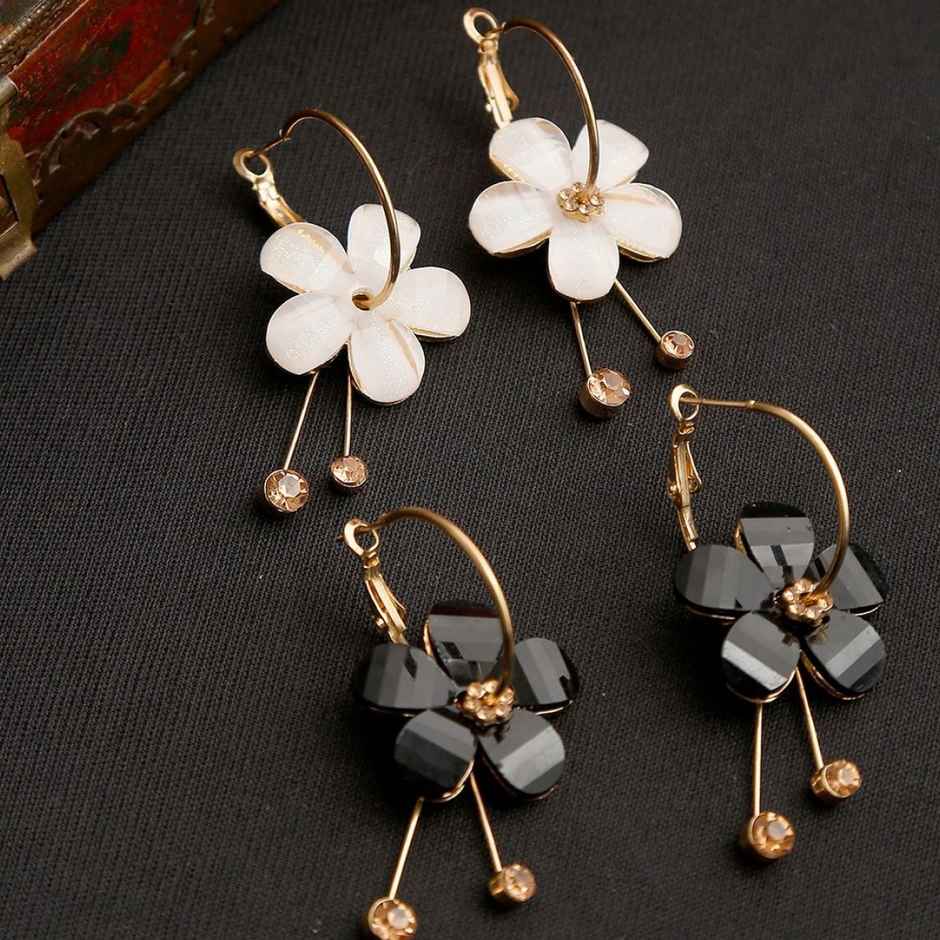 Youbella Jewellery Gold Plated Floral Earrings For Girls And Women (Combo)(Ybear - 32130)