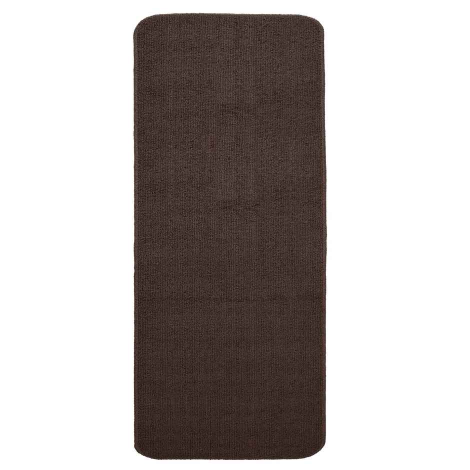 Saral Home Solid PP Yarn Multipurpose Runner with Anti Skid Backing | Dark Brown - 43 x 120 cm