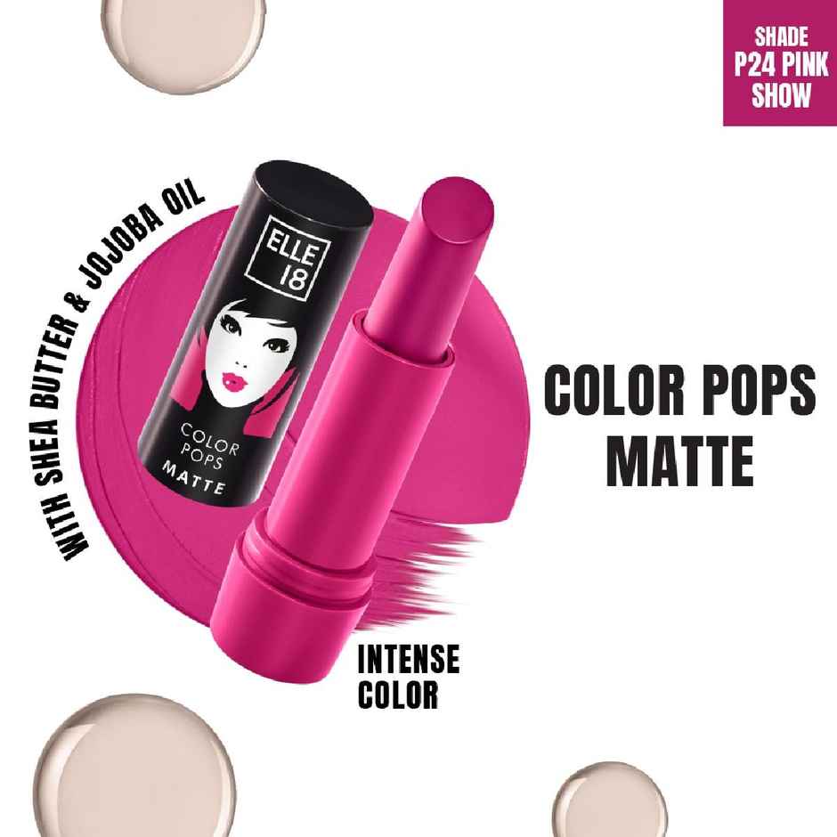 Elle 18 Color Pop Matte Lipstick | Quick Drying | Highly Pigmented | With Vitamin E - Pink Show