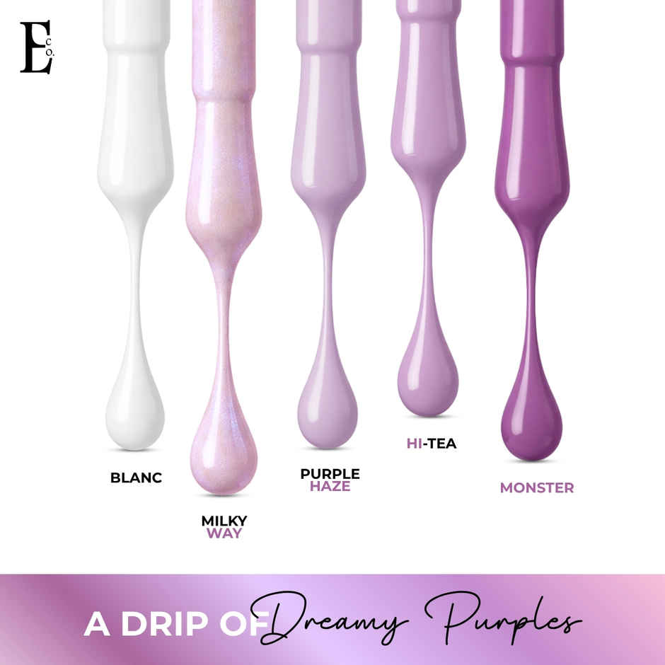 Ellement Co. Lavender Love Nail Polish Kit | Trendy Soft Pastel Shades | Glossy Finish | Quick Dry