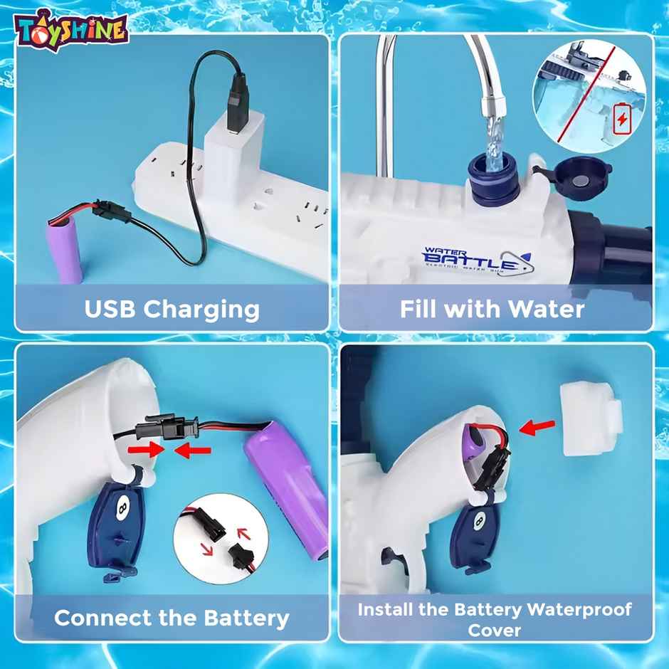 M416 Electric Holi Water Gun Toy | Automatic Water Absorption Function | 25-30 ft Range | Toyshine