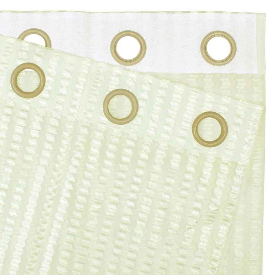 Story@Home Transparent Polyester Zic Zac 2 Unit Door curtains | Cream
