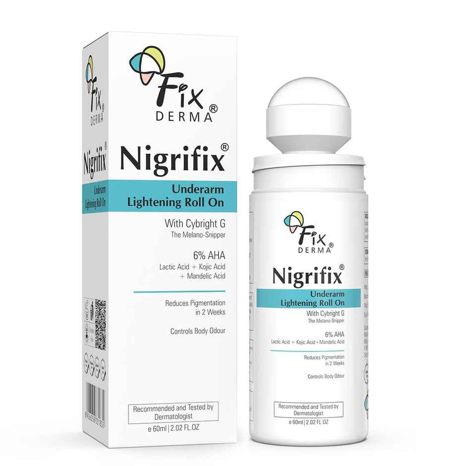Fixderma Nigrifix 6% AHA Unisex Underarm Lightening Roll On |Reduces Pigmentation & Odour