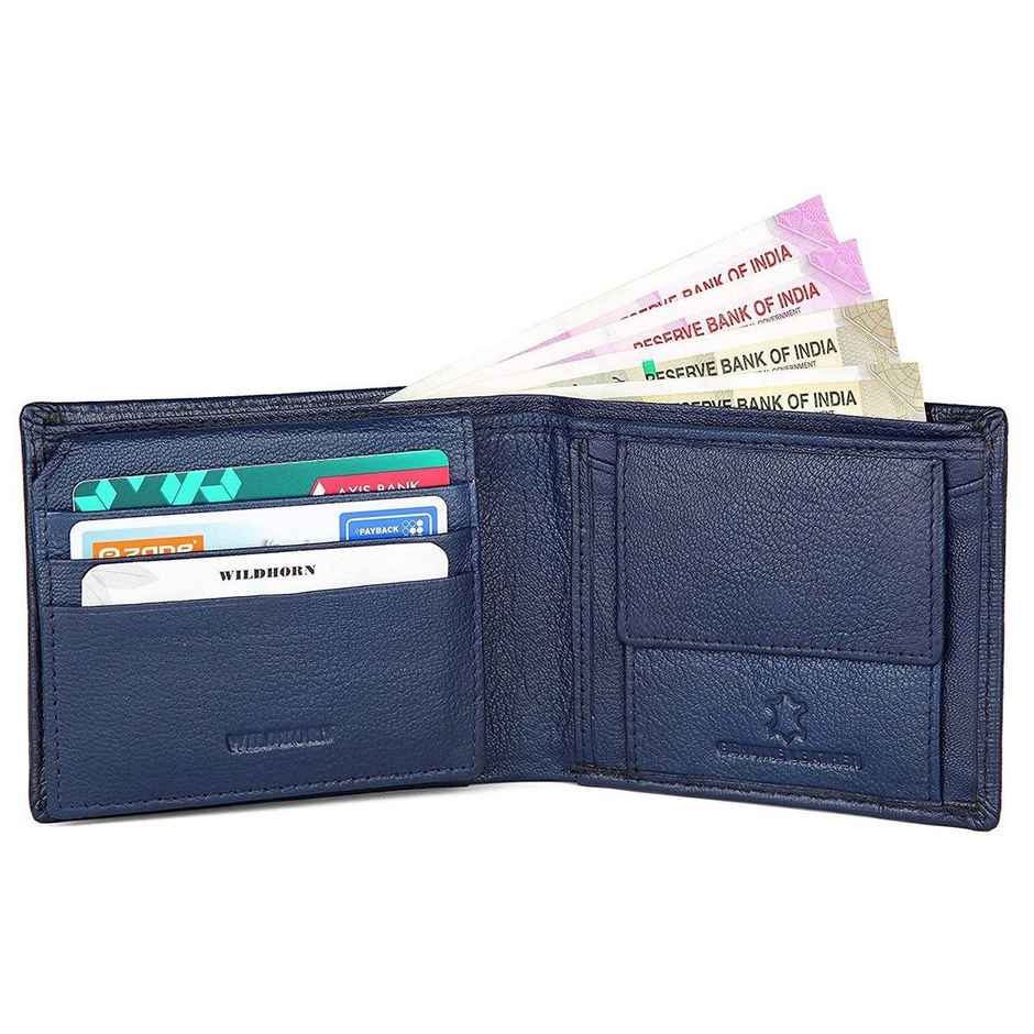 Wildhorn Men's Leather Wallet Gift Set | Blue