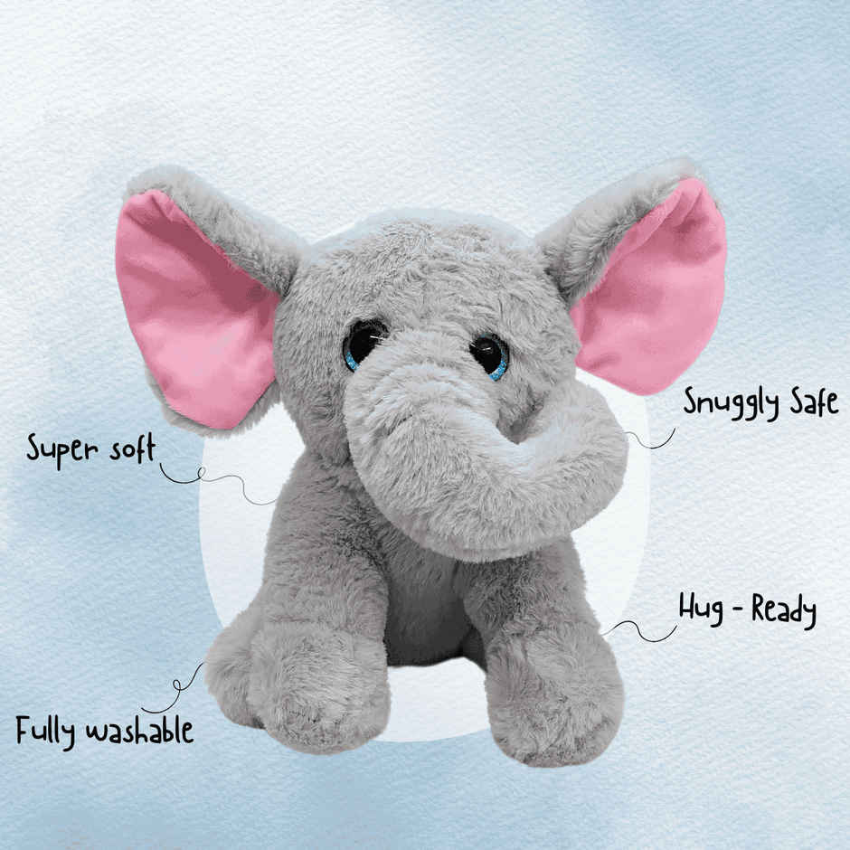 Toytales Cute Elephant Soft Toy | Plushie Stuffed Toys For Kids | Baby Toy