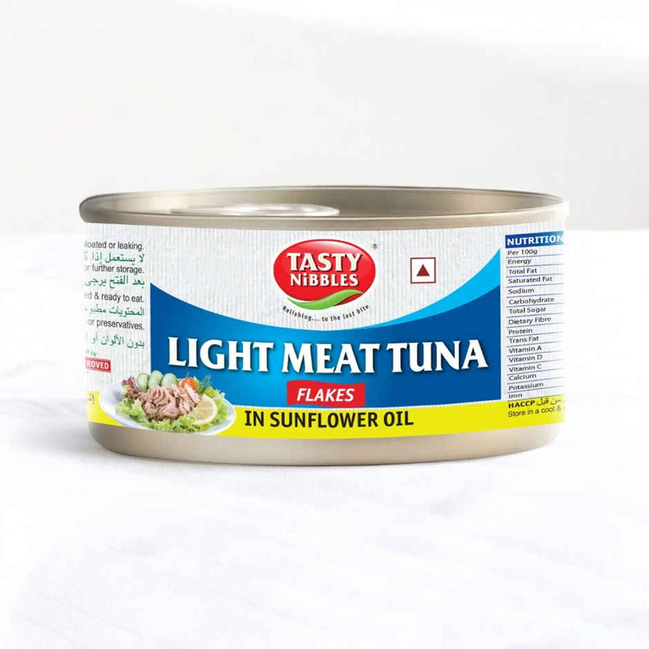 Tasty Nibbles Light Meat Tuna Flakes In Sunflower Oil Canned