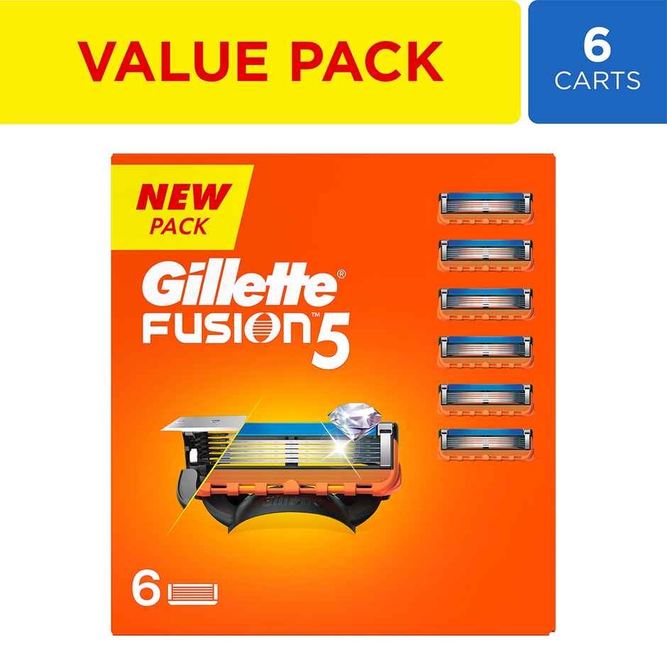 Gillette Fusion Manual Shaving Razor Blades For Men (6 Cartridges)