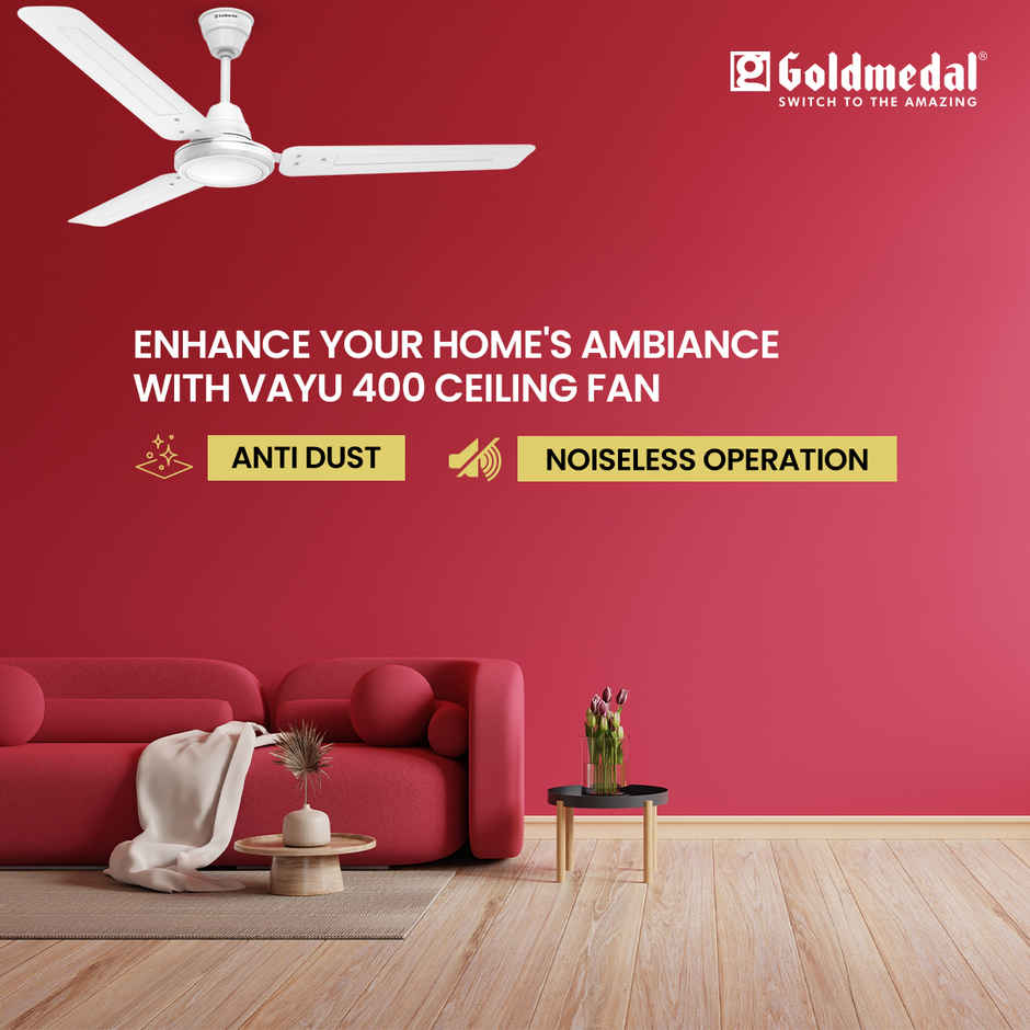 Goldmedal Vayu Ceiling Fan, 1200mm, 1 Star ,Ultra High Speed, White