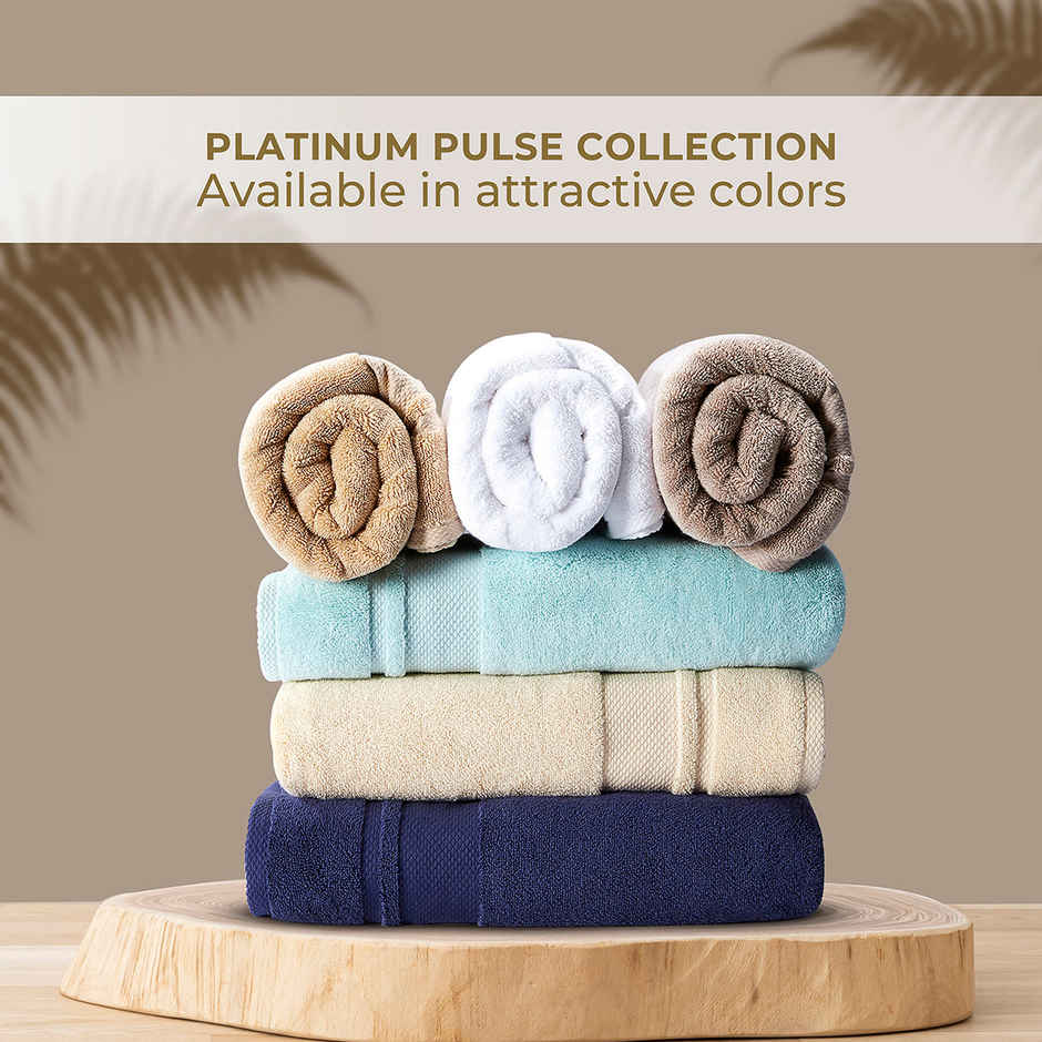 Boutique Living Platinum Pulse 100% Cotton 625 GSM Blue Zero Twist Bath Towel - Pack of 1