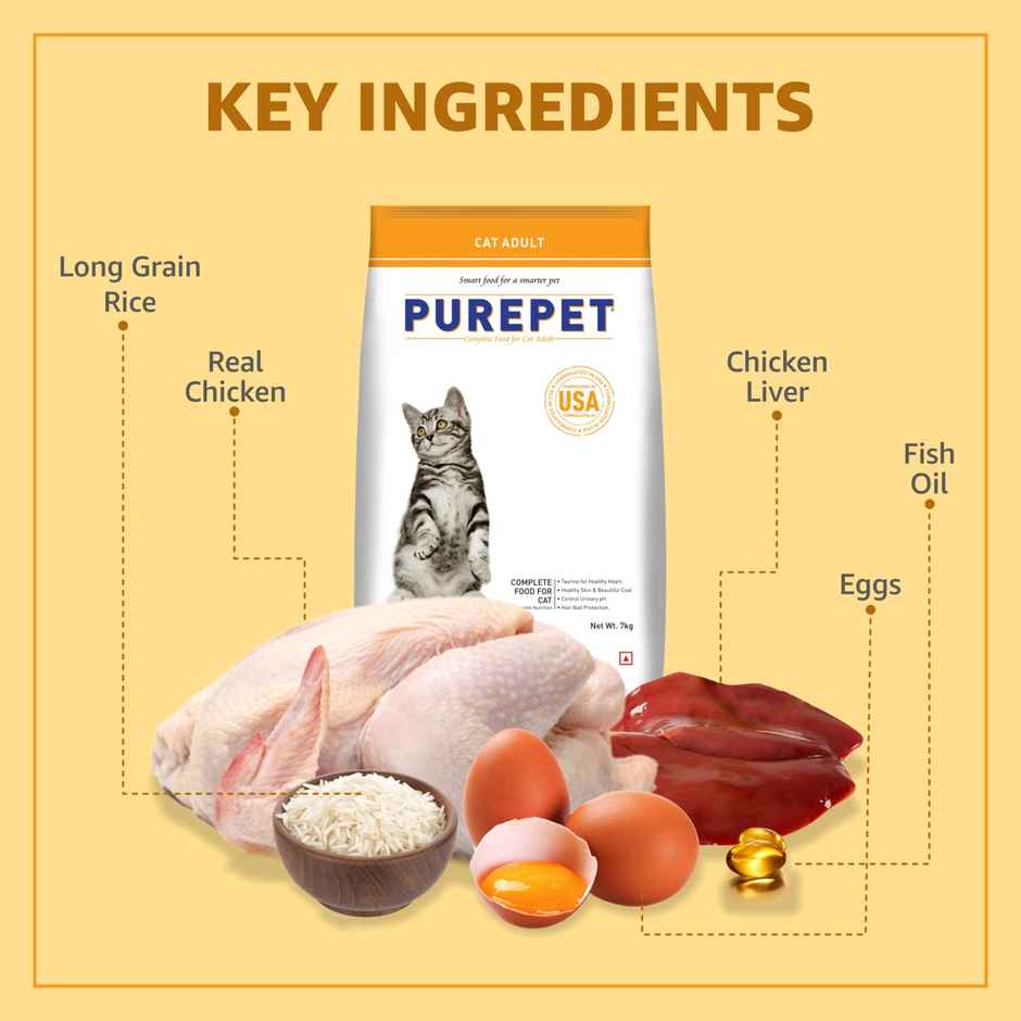 Purepet Adult Dry Cat FOOD Real Chicken