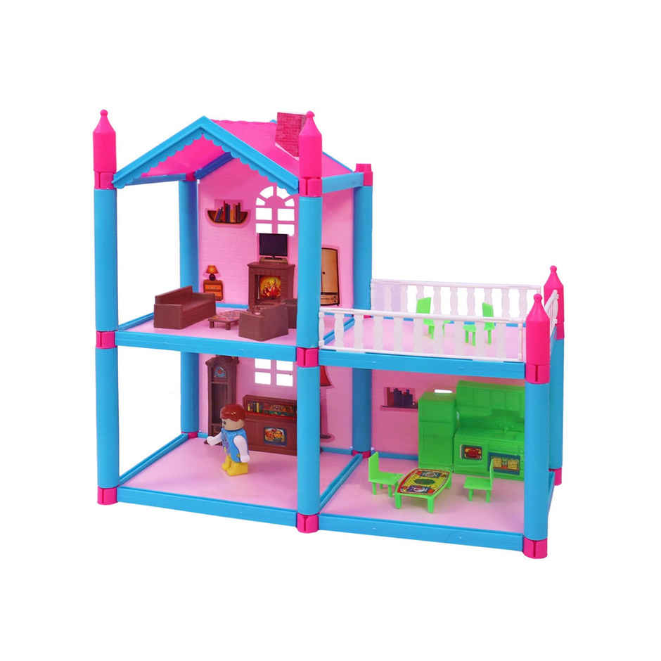 Toyshine DIY Doll House Creative Edition with Accessories Included (Multicolour, 78 Pieces)�
