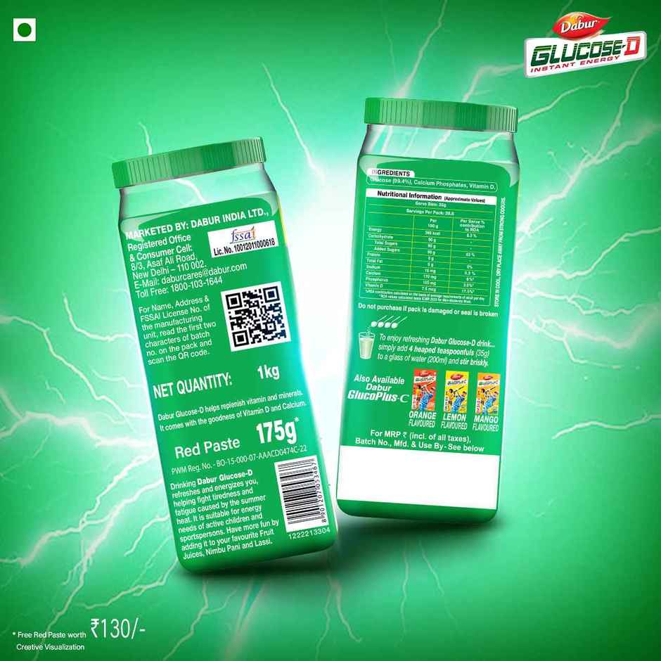 Dabur Health Care Lemon Glucose-D Powder