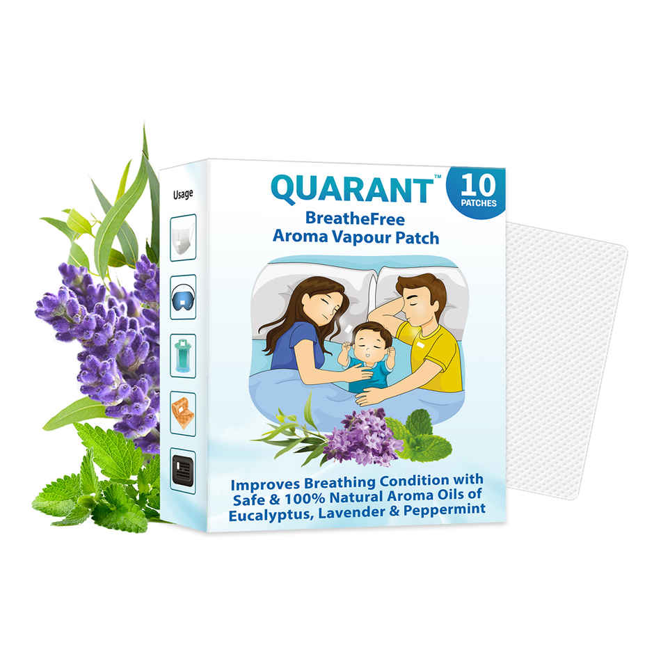 Quarant Breathefree Truly Natural Vapour Patch - Infused With Essential Oils - Pack Of 10