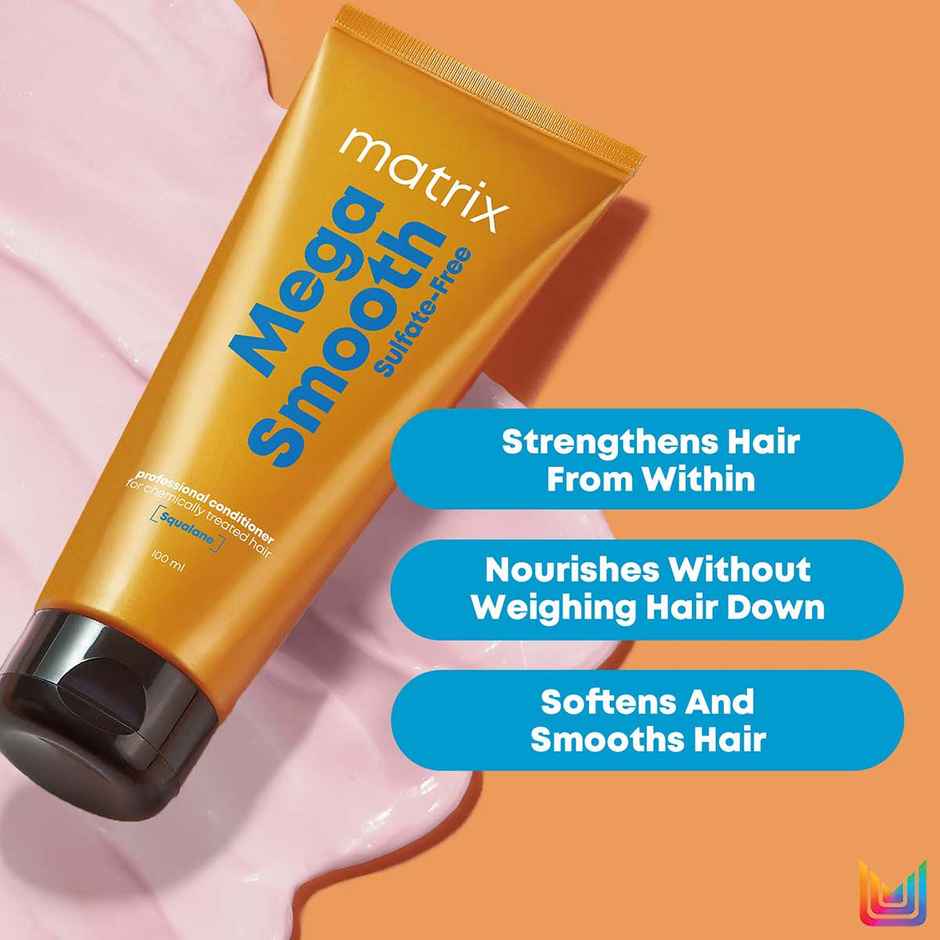 Matrix Mega Smooth Sulfate-free Conditioner For Bond Repair, Smoothens Hair, Safe for Treated Hair