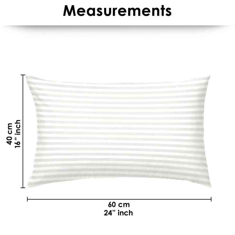 Story@Home White Satin Stripes Microfiber 1 Pillow
