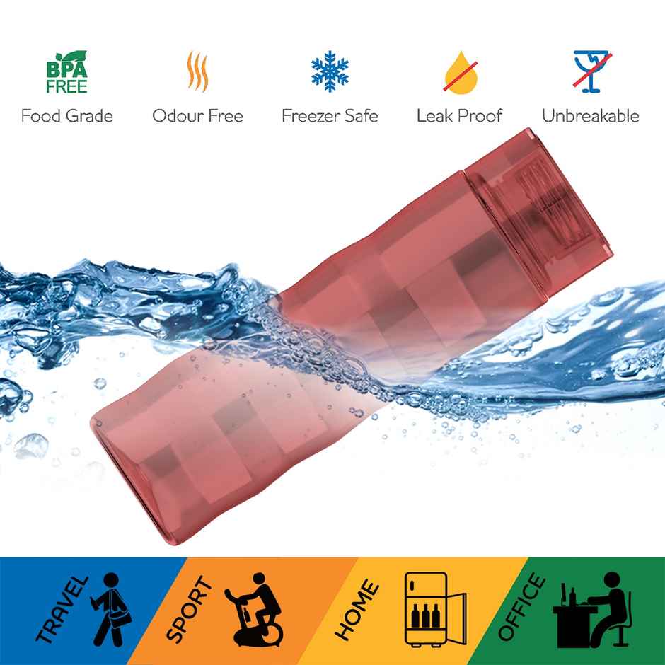 Kolorr Ringo 1L Red Bottle | Bold red design | leak-proof hydration