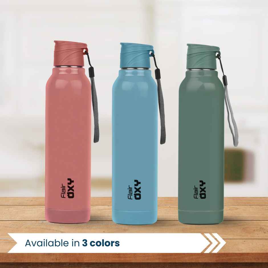 Flair Stainless Steel Oxy Inner Insulated Water Bottle | Green - 900 ml