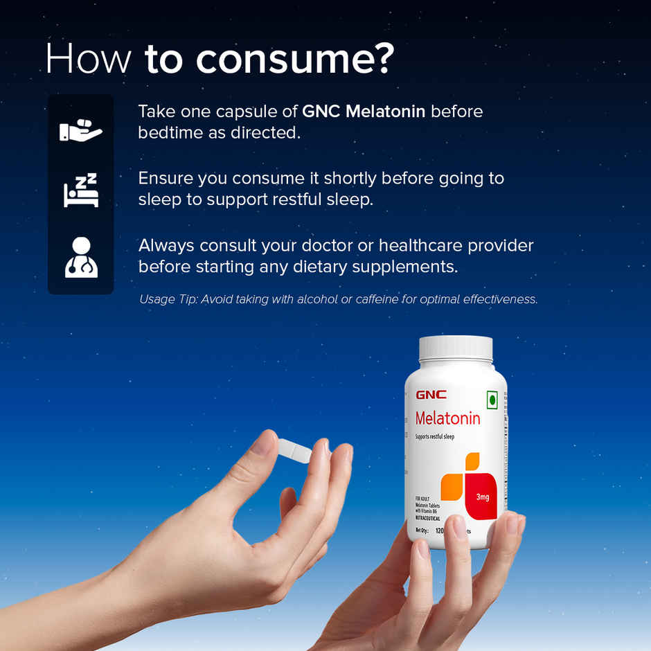 GNC Melatonin Tablets 3 mg Per Serving