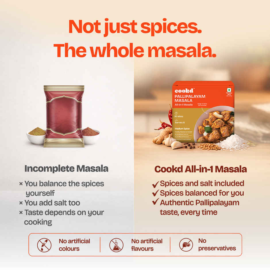 Cookd Pallipalayam Chicken & Mutton Masala - Authentic Fry Masala