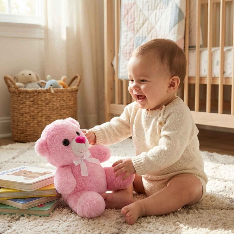 Toytales 3343 Bear 25cm| Soft Toy | Birthday Gift | Plushie | Cuddle |Pink| Teddy