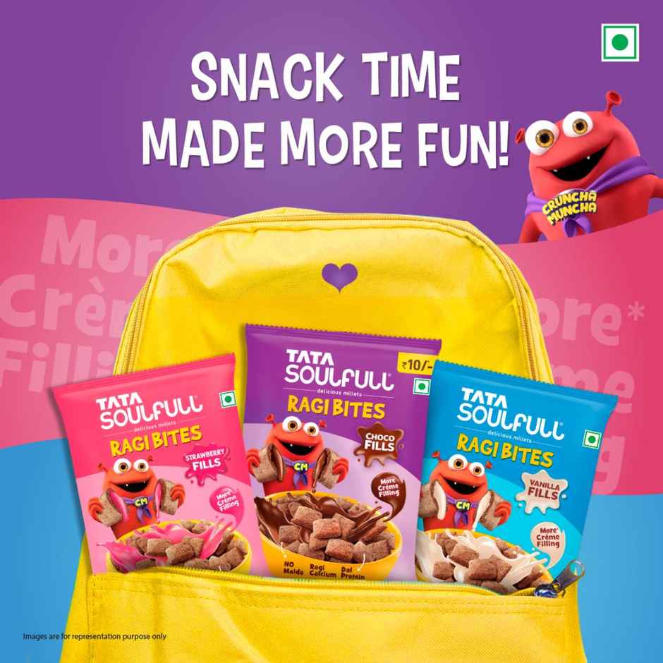 Tata Soulfull Ragi Bites Combo Pack, Choco Fills, Vanilla Fills & Strawberry Fills