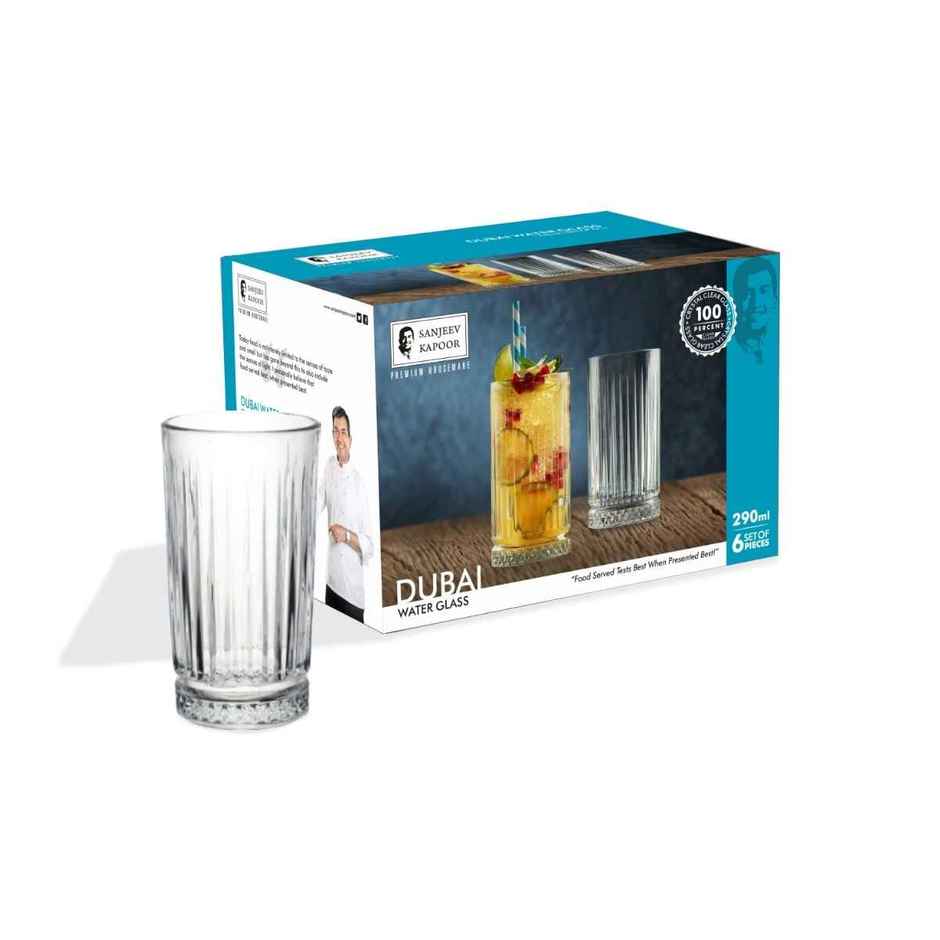 Sanjeev Kapoor Dubai Water Glass 290 ml | Set of 6 Piece