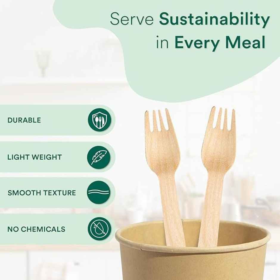 Naturepac Wooden Fork | 160 mm | 25 pcs