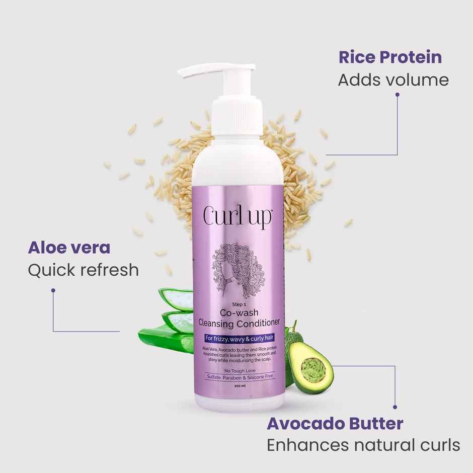 Curl Up Cowash Cleansing Conditioner | Mild 2 In 1 Shampoo & Conditioner |For Frizzy & Curly Hai