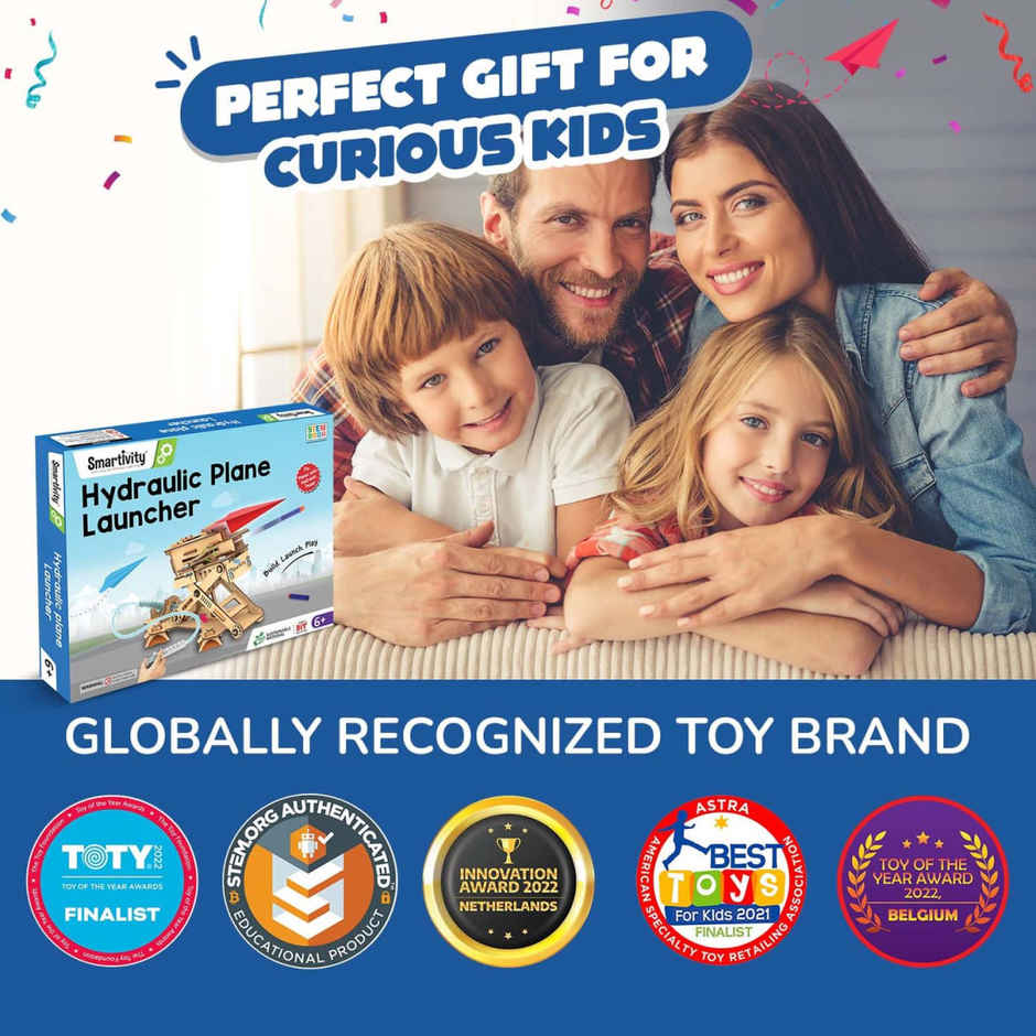 Smartivity 2in1 Hydraulic Aeroplane & Dart Launcher Toy for Kids 6-12 Years,Gifts for Boys & Girls