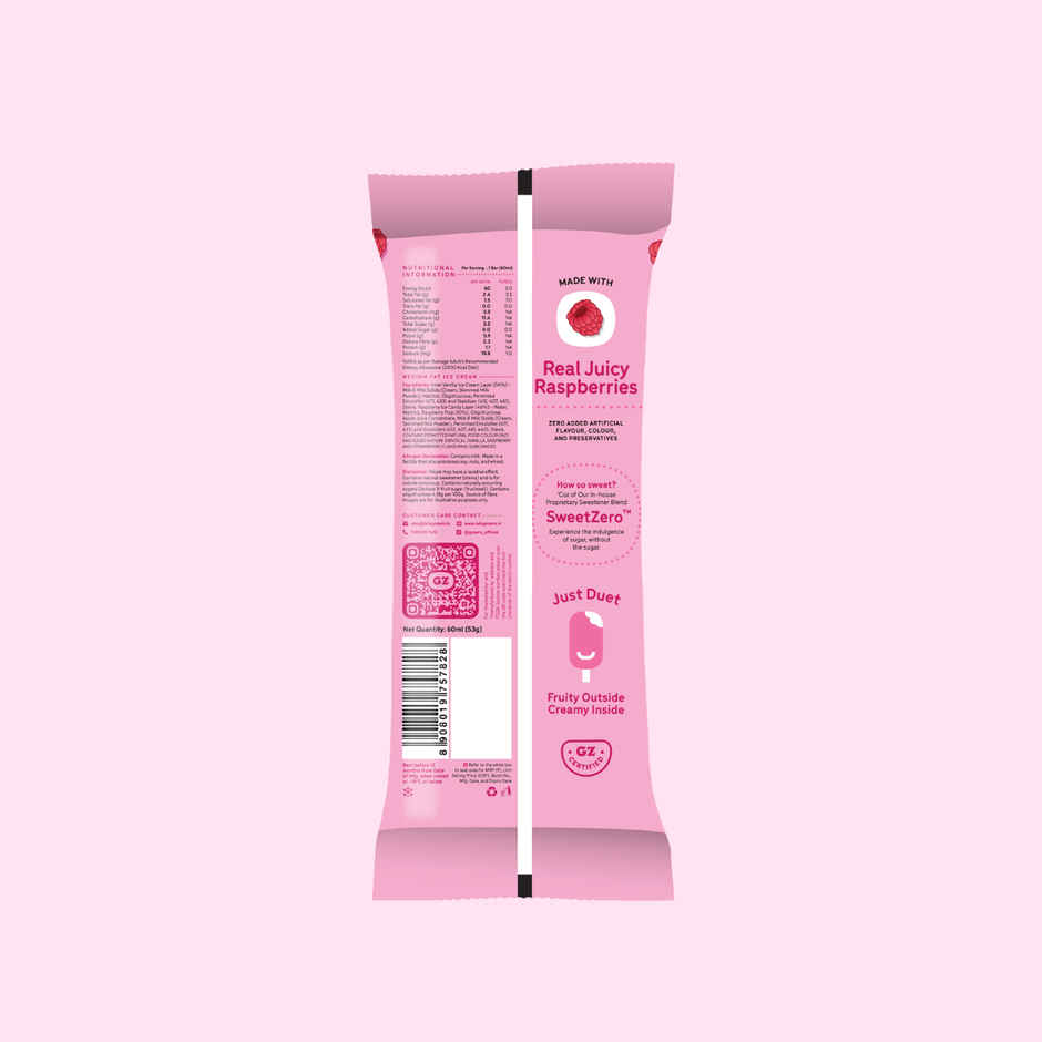 Go Zero Raspberry Duet Guilt Free Ice Cream Stick
