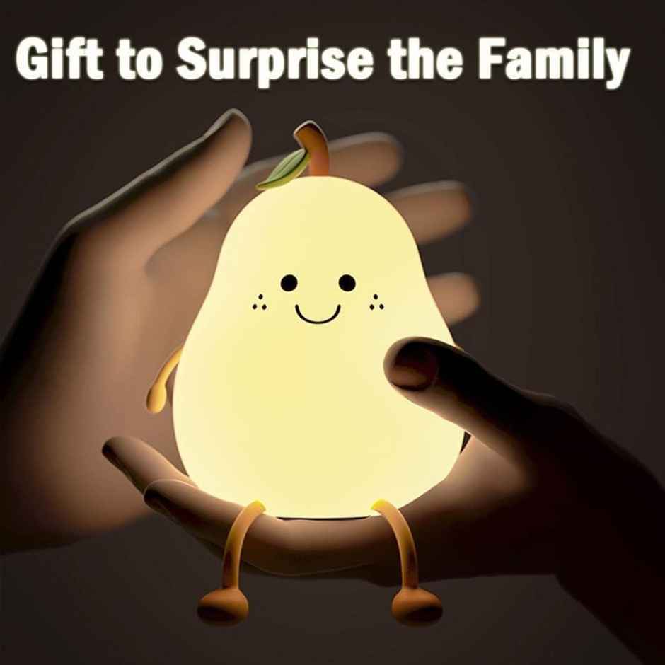Desidiya Smile Pear Shape Silicone Led Night Light - Charming Bedside Lamp