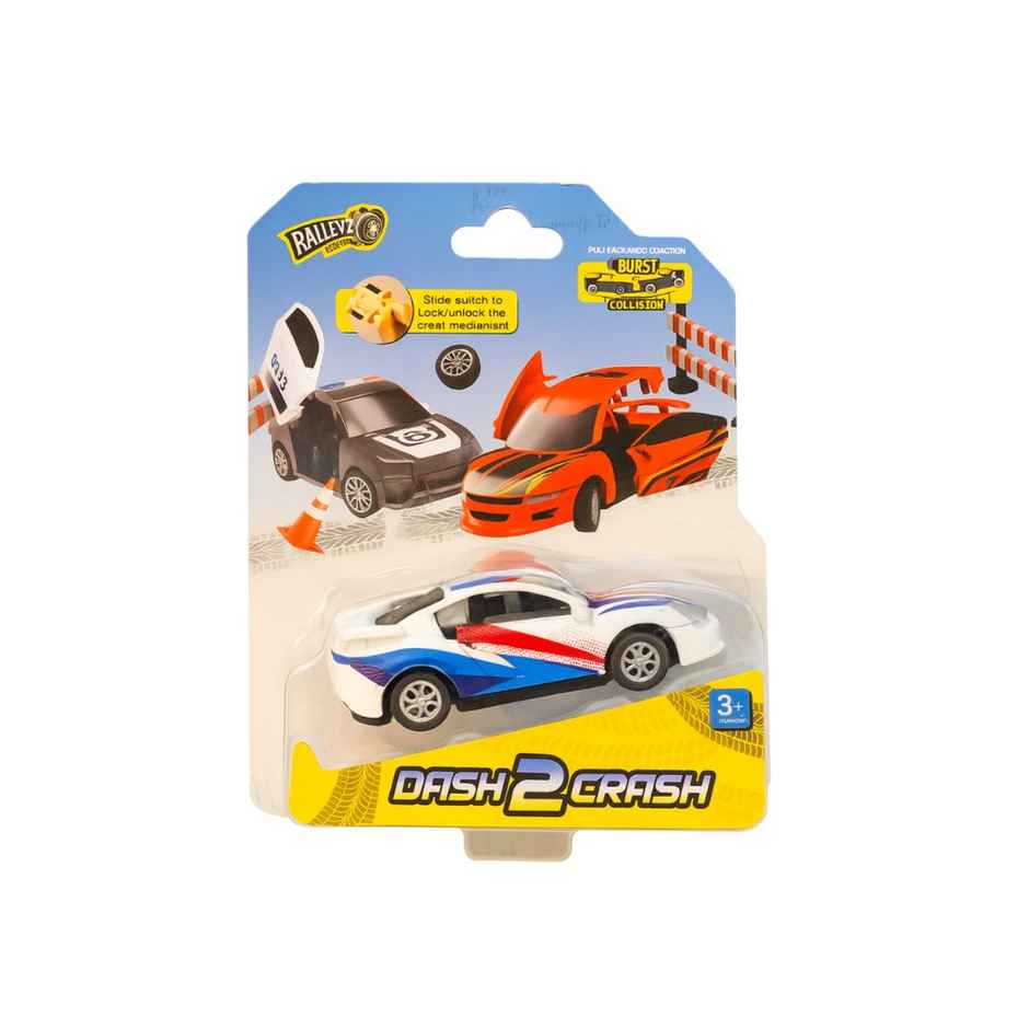 Hamleys Ralleyz Dash 2 Crash Pull Back & Go Action Car, White