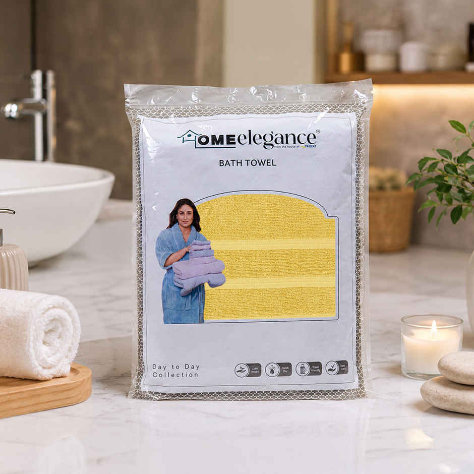 Home Elegance Day to Day Bath Towel | 28 in x 55 in | Yellow