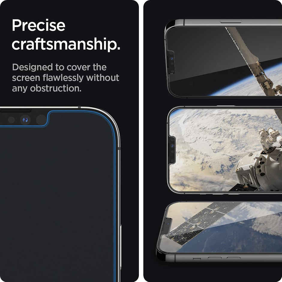 Spigen Ez Fit Tempered Glass Screen Protector Guard For Iphone 14 Plus / 13 Pro Max Smartphone- 2 Pc