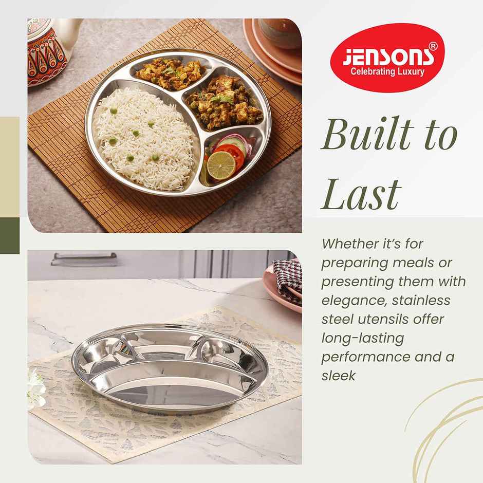Jensons Stainless Steel Partition Plate Round Combo
